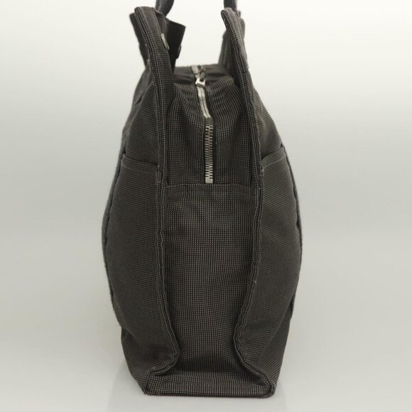 HERMES Her Line MM Hand Bag Canvas Gray Auth 129004 - Picture 4 of 16